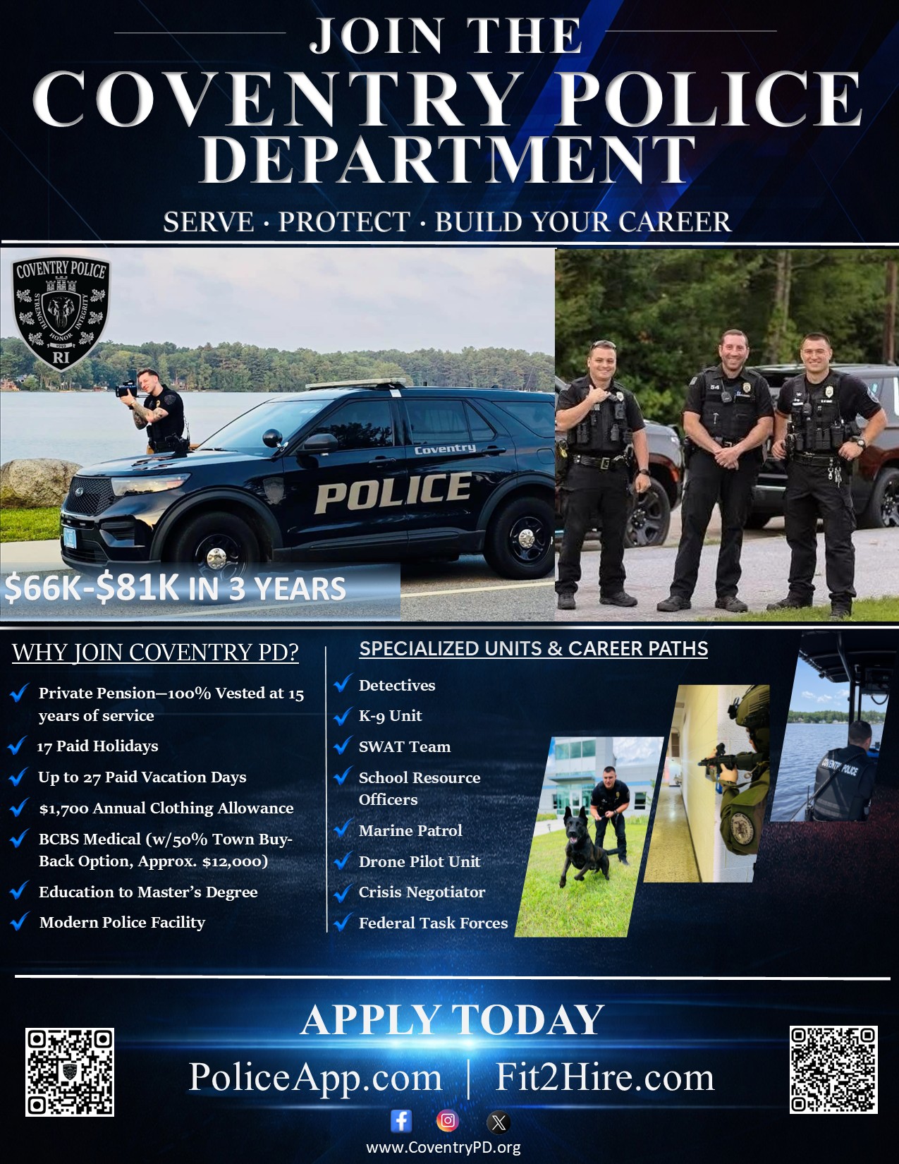 Coventry RI Police Department, RI Public Safety Jobs