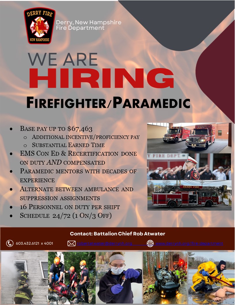 Derry Fire Department, NH Public Safety Jobs
