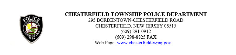 Chesterfield Township Police Department, NJ Public Safety Jobs